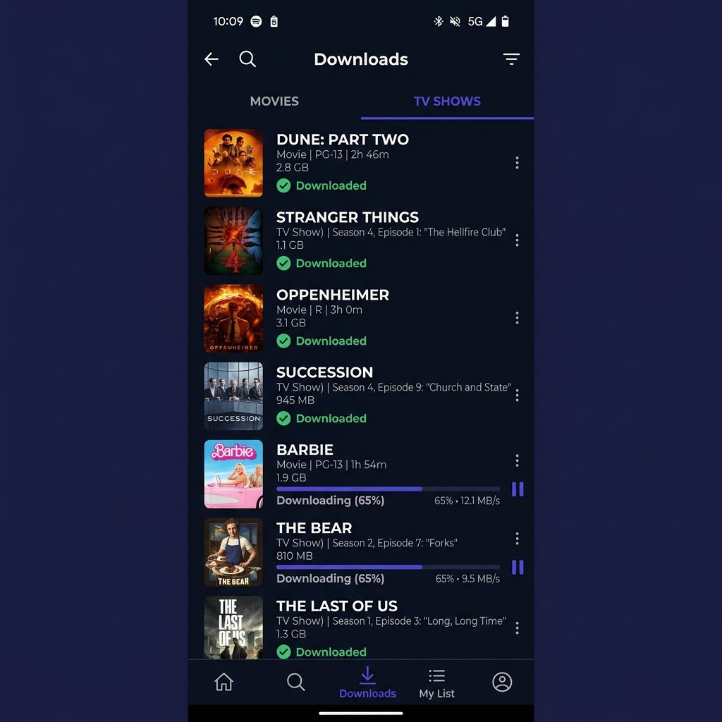 NetMirror offline downloads manager for movies and shows